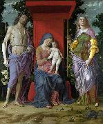 Andrea Mantegna Madonna mit Hl. Maria Magdalena und Hl. Johannes dem Taufer oil on canvas